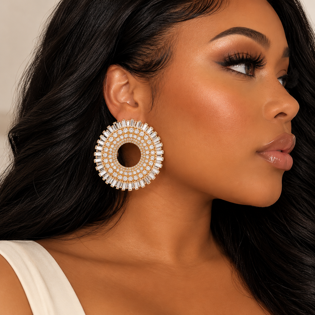 Golden Halo Statement Earrings