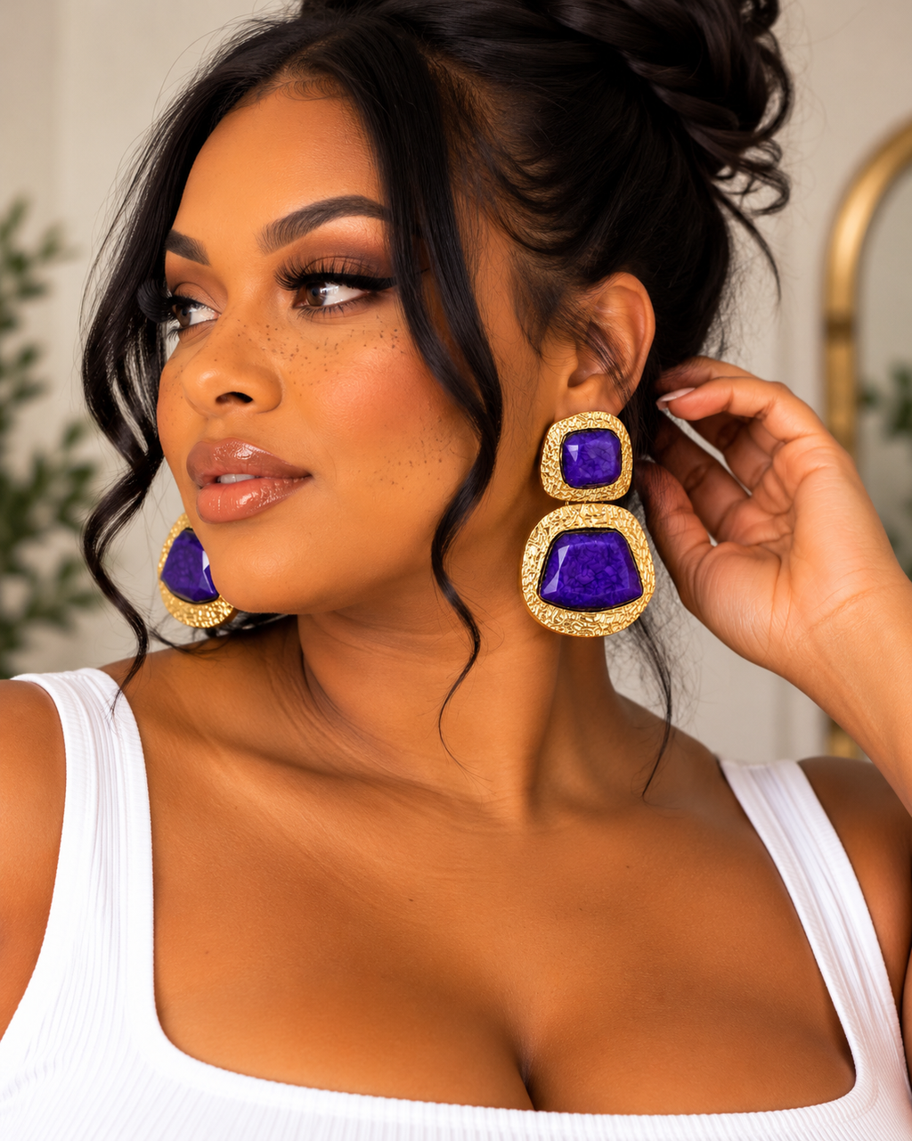 The Royal Amethyst Statement Earrings