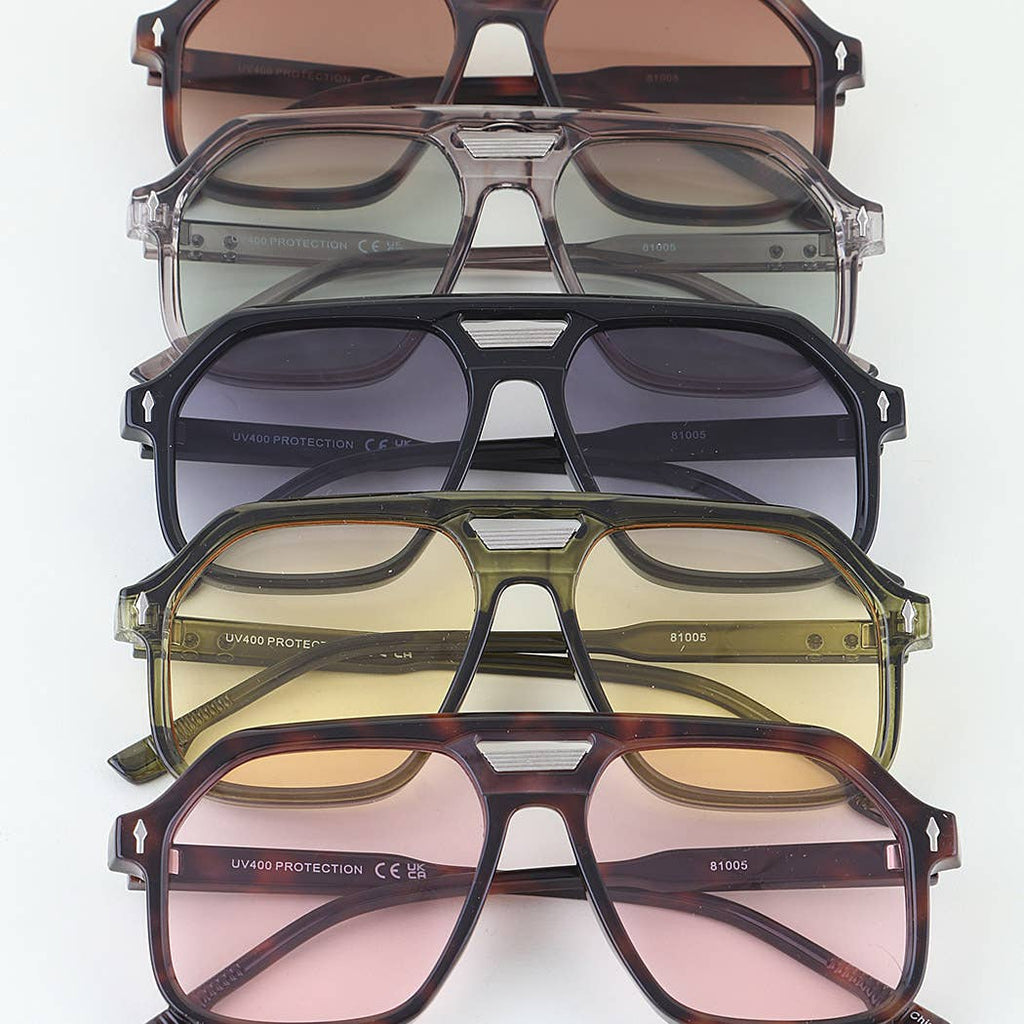 Bolted Aviator Block Sunglasses