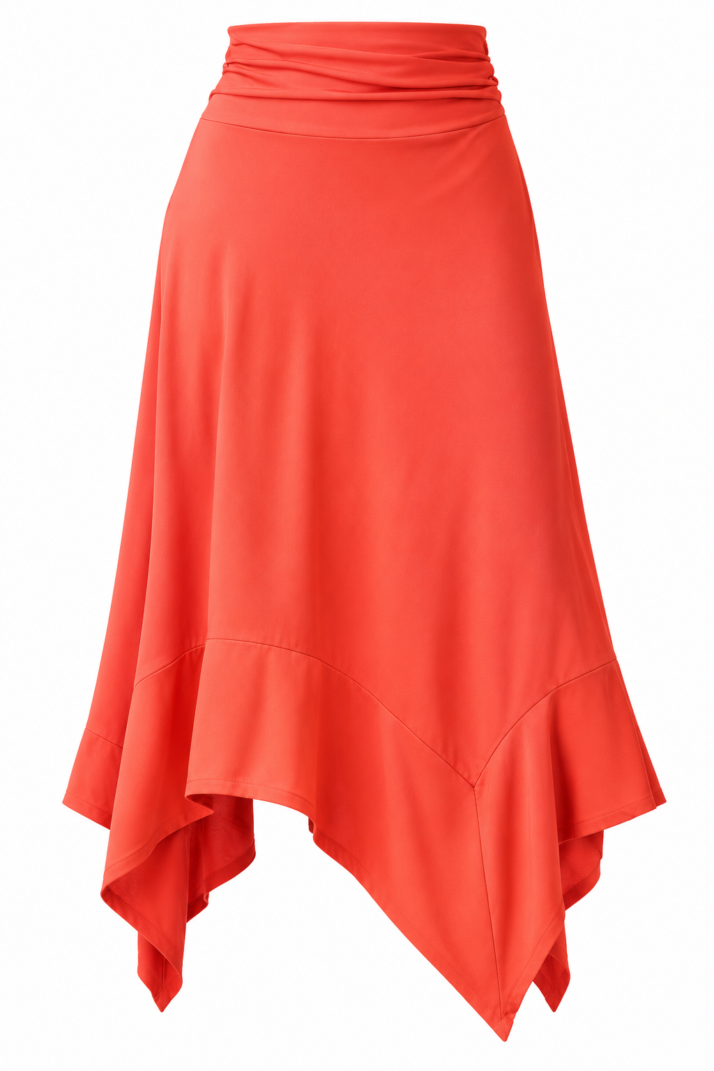 Handkercheif Hemline Waist Long Flowy Skirt