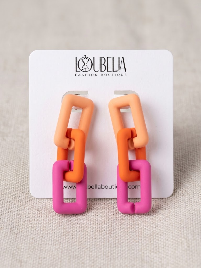 Color Pop Link Statement Earrings