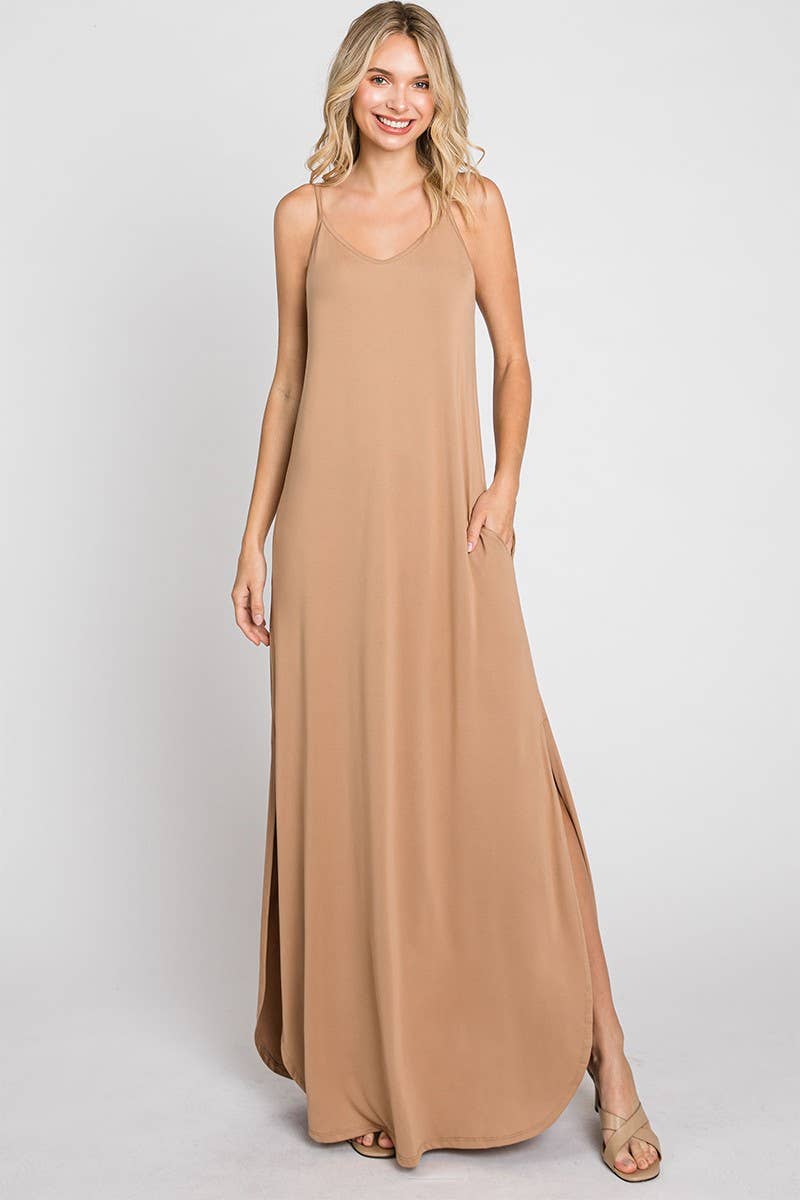 CAMI MAXI DRESS WITH POCKETS