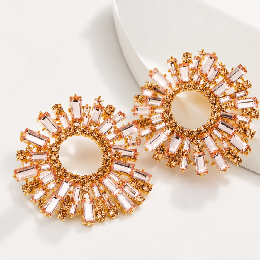Champagne Glow Statement Earrings