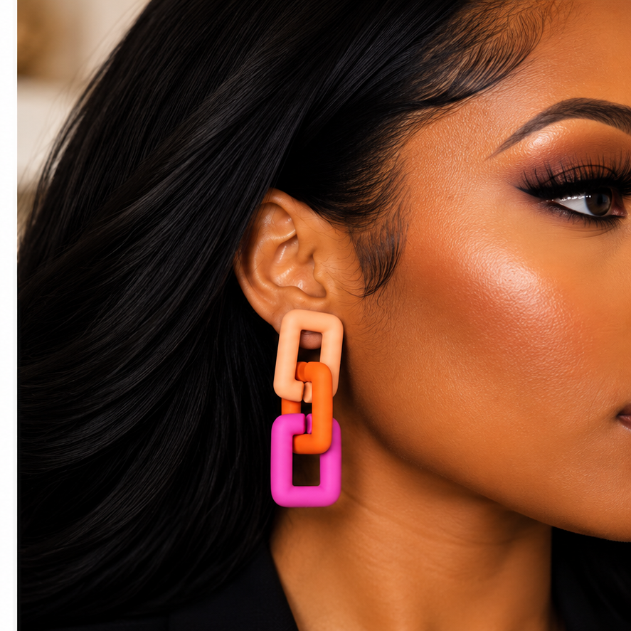 Color Pop Link Statement Earrings