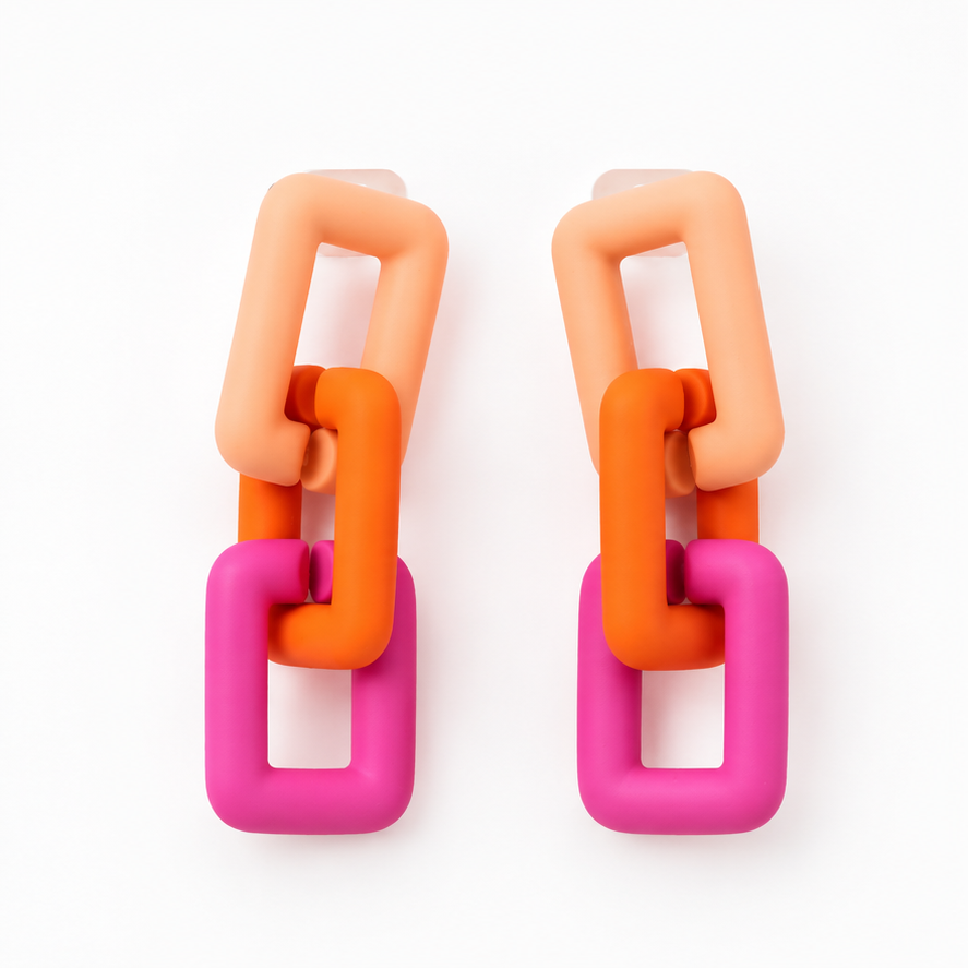 Color Pop Link Statement Earrings