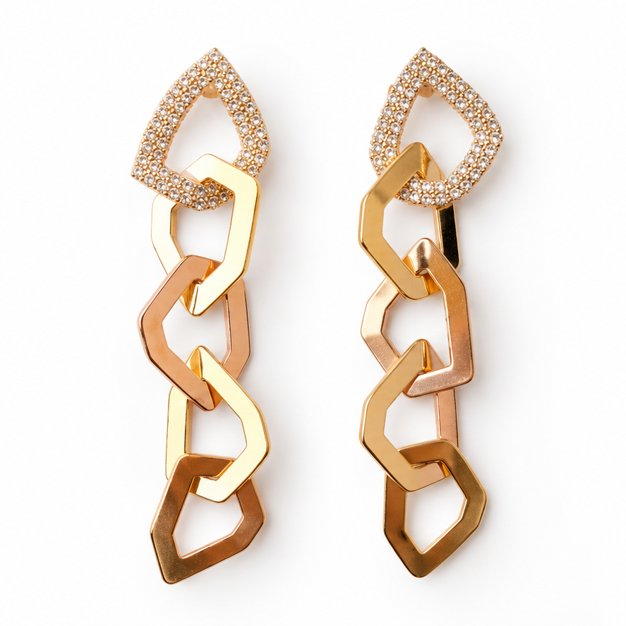 Golden Connections Statement Earrings