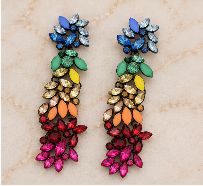 Rainbow Radiance Statement Earrings