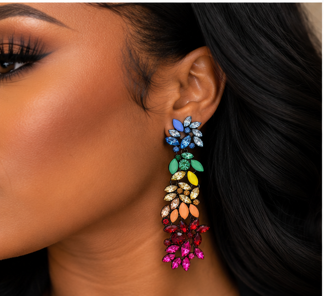 Rainbow Radiance Statement Earrings